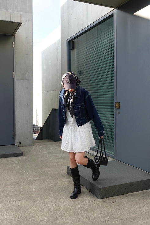 ホワイトボタンデニムJK